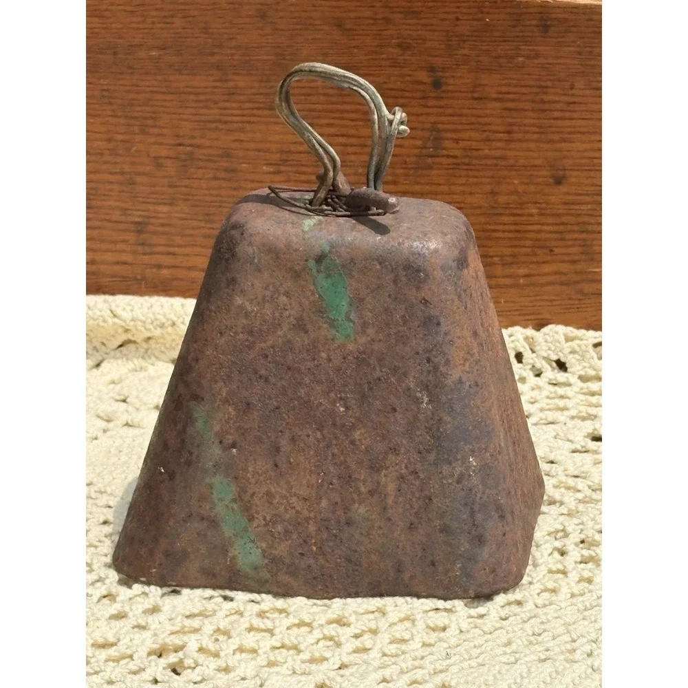 Vintage Antique Metal Rusty Cowbell Patina Rustic Cottage Barn Decor